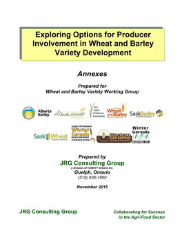 JRG Consulting Wheat Barley Breeding Report Annexes for Public