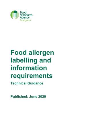 Food Allergen Labelling and Information: Technical Guidance