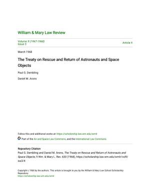 The Treaty on Rescue and Return of Astronauts and Space Objects
