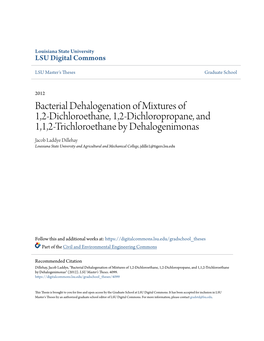 Bacterial Dehalogenation of Mixtures of 1,2-Dichloroethane, 1,2