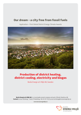 Production of District Heating, District Cooling, Electricity and Biogas Our