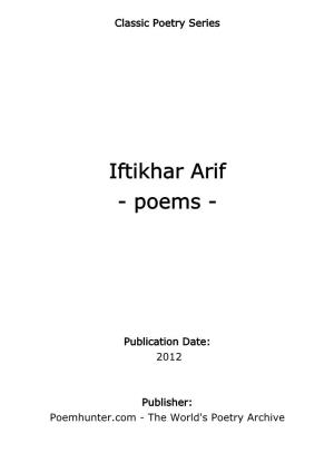 Iftikhar Arif - Poems