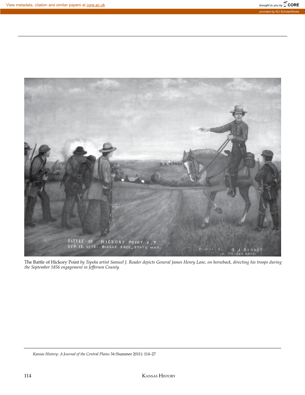 The Battle of Hickory Point by Topeka Artist Samuel J. Reader DocsLib