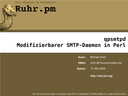 Qpsmtpd -- Modifizierbarer SMTP-Daemon in Perl