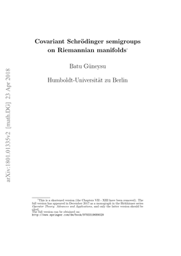Covariant Schrödinger Semigroups on Riemannian Manifolds1