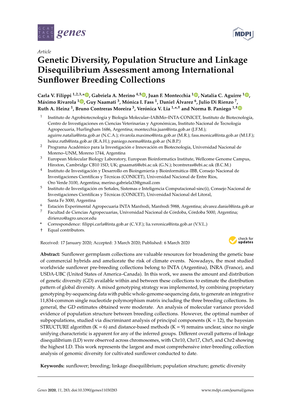 Genetic Diversity, Population Structure And Linkage Disequilibrium ...