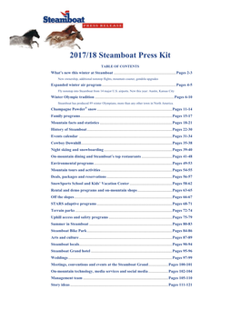 2017/18 Steamboat Press Kit