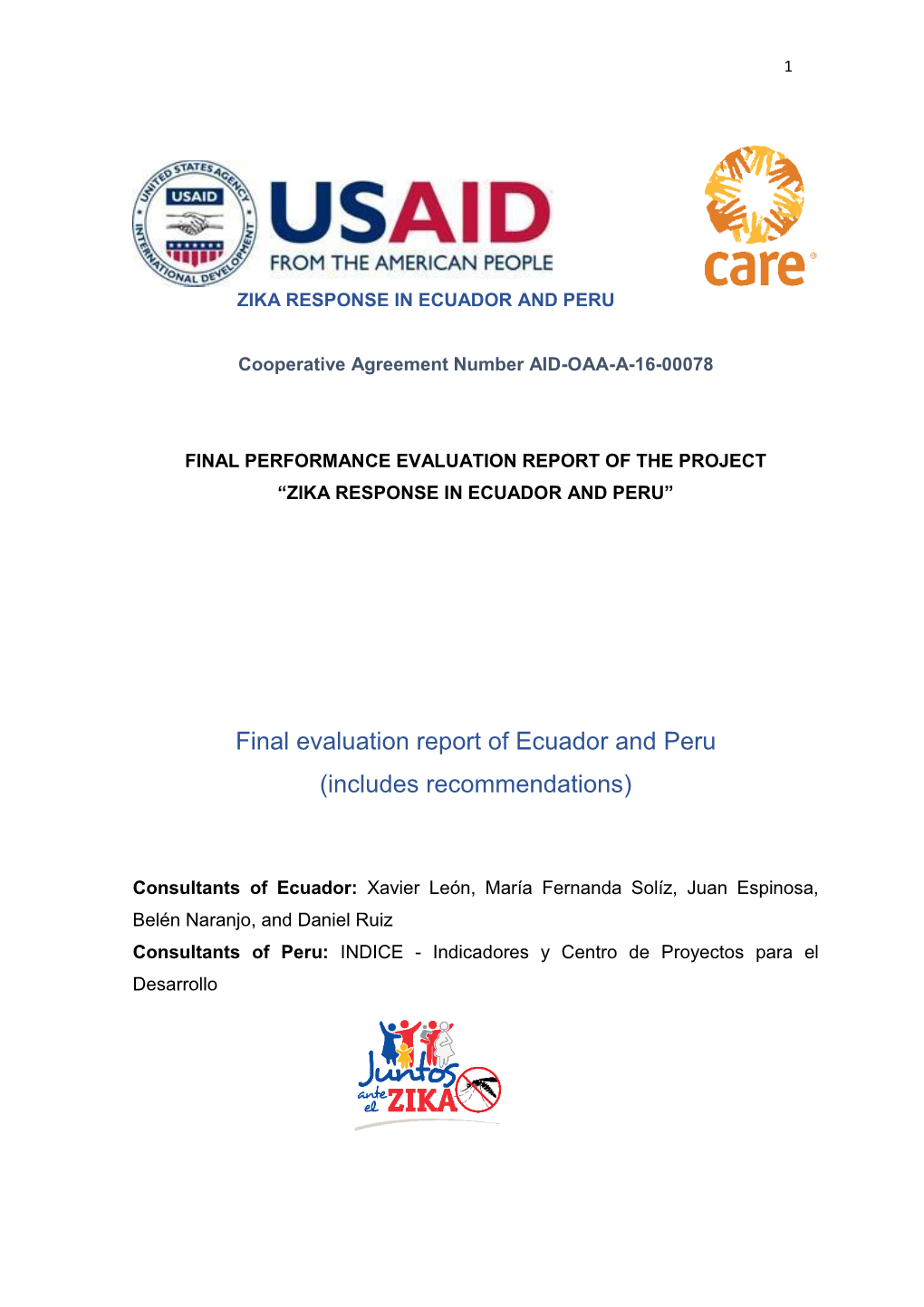 Final Evaluation Report of Ecuador and Peru (Includes Recommendations)