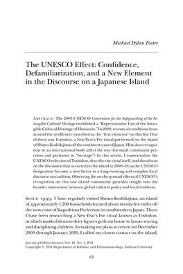 The UNESCO Effect: Confidence, Defamiliarization, and a New Element in the Discourse on a Japanese Island