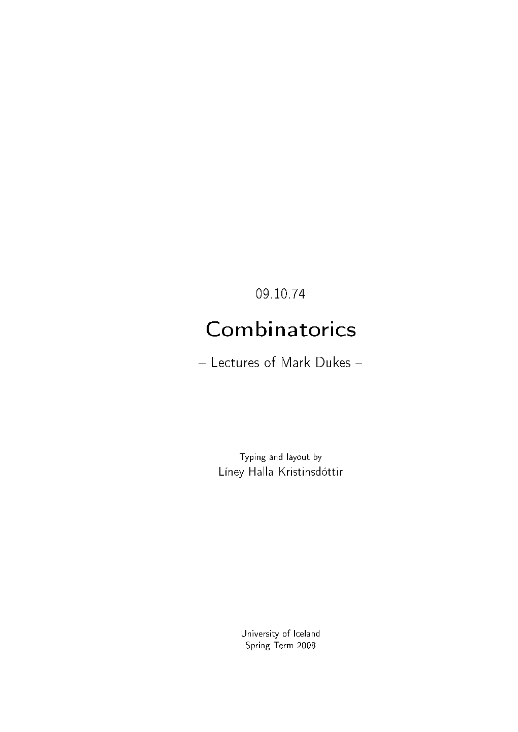 Combinatorics