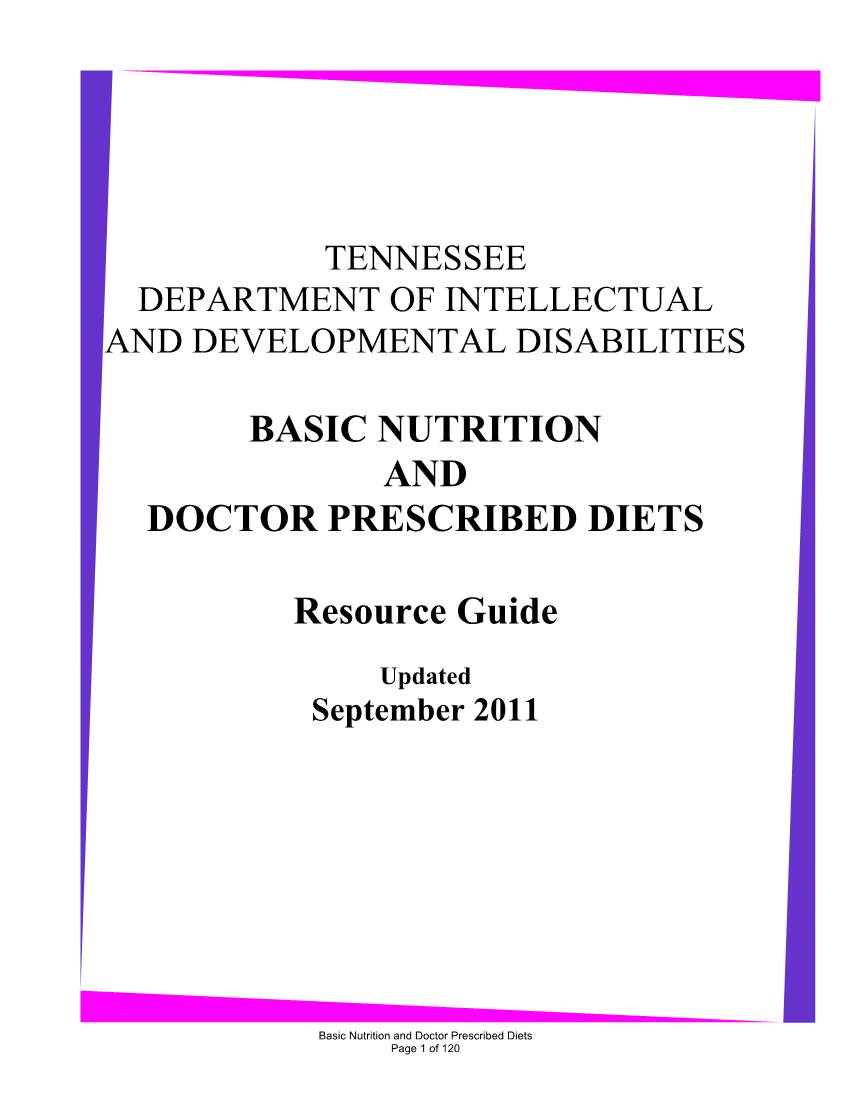Basic Nutrition and Doctor Prescribed Diets