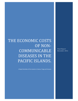 The Economic Costs of Non‐ Communicable Diseases in The