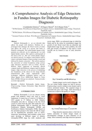 A Comprehensive Analysis of Edge Detectors in Fundus Images for Diabetic Retinopathy Diagnosis