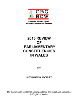2013 Review of Parliamentary Constituencies in Wales