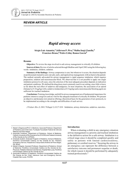 Rapid Airway Access