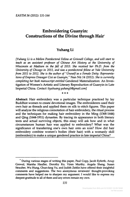 Embroidering Guanyin: Constructions of the Divine Through Hair•