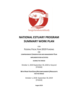 National Estuary Program Summary Work Plan