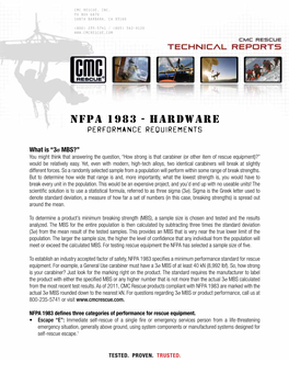Nfpa 1983 - Hardware Performance Requirements