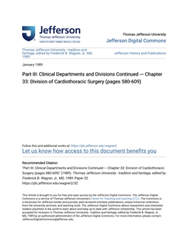 Division of Cardiothoracic Surgery (Pages 580-609)
