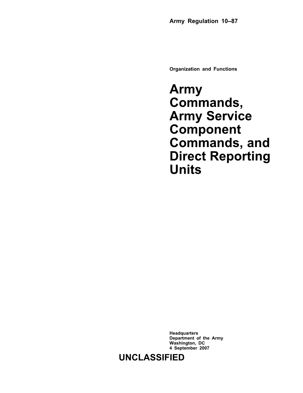 Army Commands, Army Service Component Commands, and Direct Reporting ...