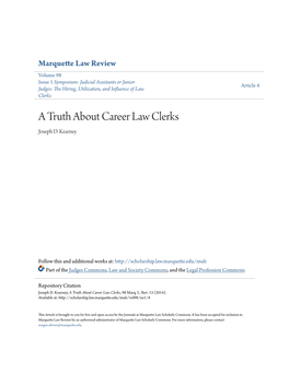 A Truth About Career Law Clerks Joseph D