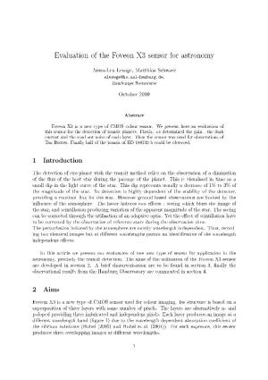 Evaluation of the Foveon X3 Sensor for Astronomy