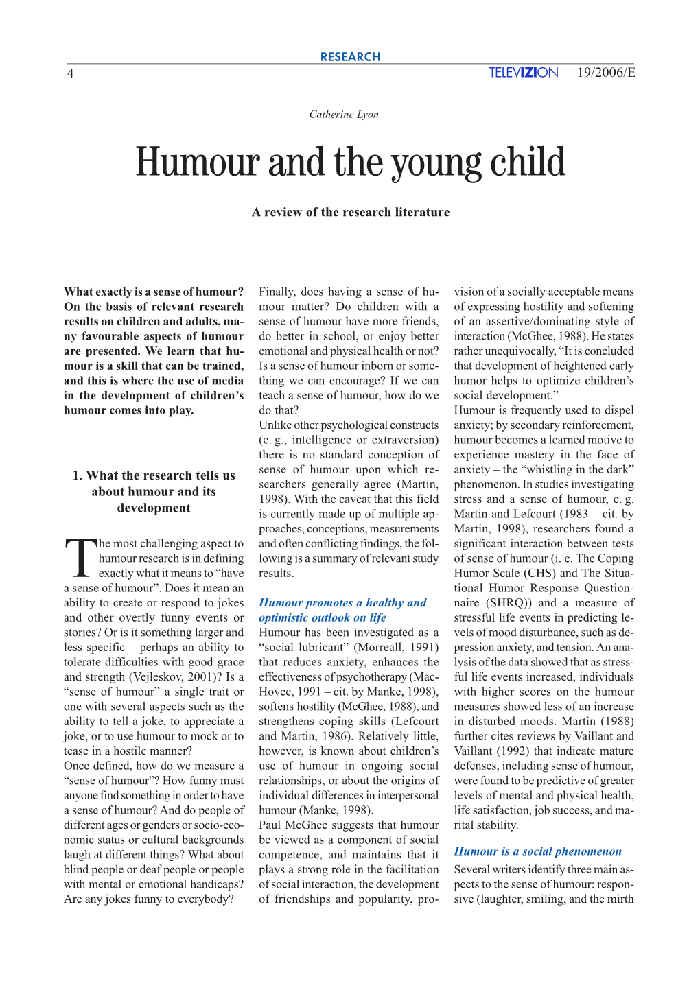 Humour and the Young Child