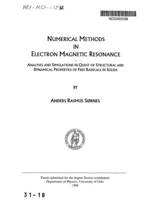 Numerical Methods in Electron Magnetic Resonance