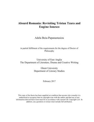 Absurd Romania: Revisiting Tristan Tzara and Eugène Ionesco