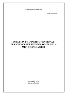 Bulletin De L'institut National Des Sciences Et Technologies De La Mer