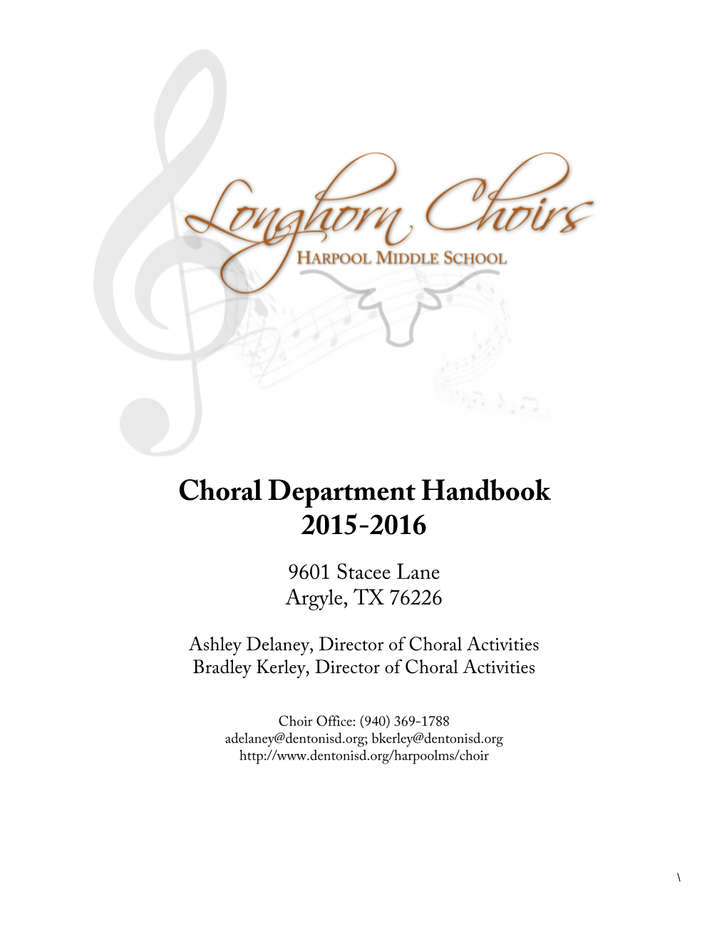 Harpool Middle School Choral Department Handbook
