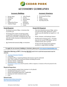 Accessory Structure Guideline