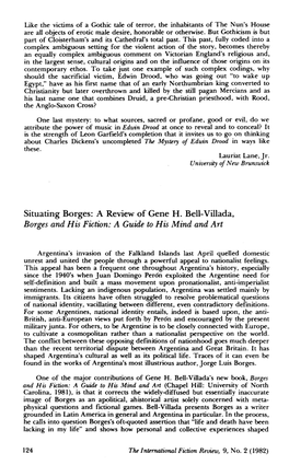 A Review of Gene H. Bell-Villada, Borges and His Fiction: a Guide to His Mind and Art