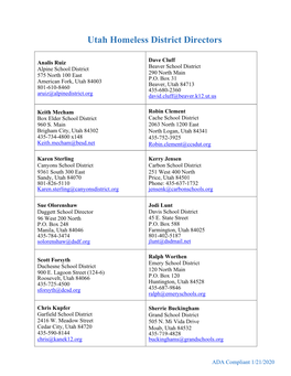 Utah Homeless District Directors (PDF File)