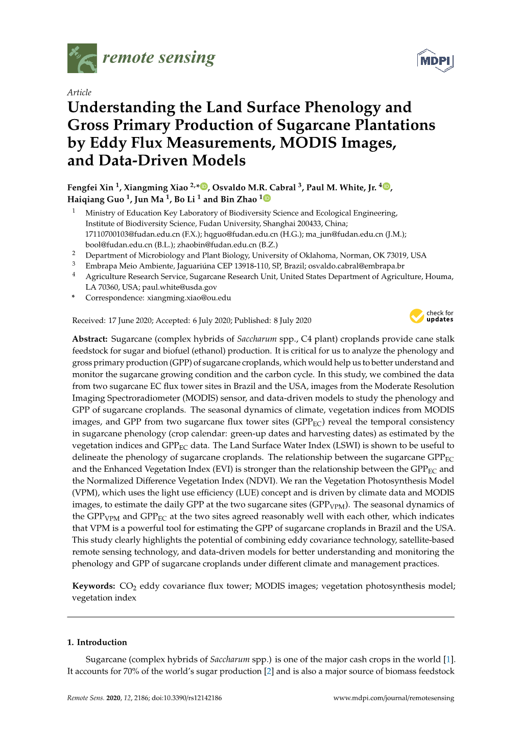 Understanding the Land Surface Phenology and Gross Primary Production ...