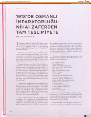 1918'De Osmanli Imparatorluğu