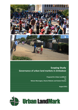 Scoping Study Governance of Urban Land Markets in Zimbabwe