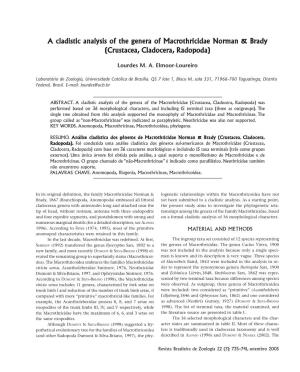 A Cladistic Anal a Cladistic Analysis of the Gener Ysis of the Gener Ysis Of