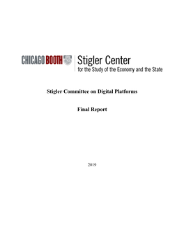Stigler Committee on Digital Platforms Final Report