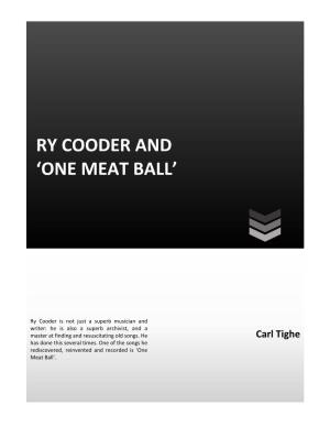 Ry Cooder's 'One Meat Ball'