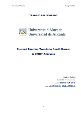 Current Tourism Trends in South Korea: a SWOT Analysis