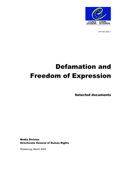Defamation and Freedom of Expression