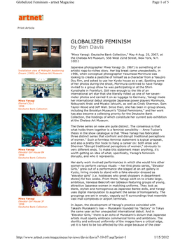 GLOBALIZED FEMINISM by Ben Davis