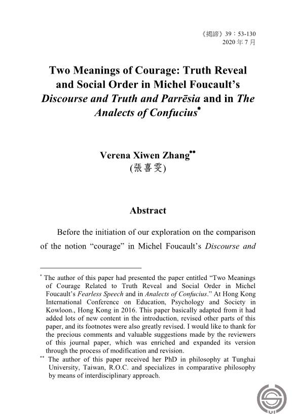 Truth Reveal and Social Order in Michel Foucault's Discourse And