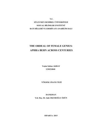 The Ordeal of Female Genius: Aphra Behn Across Centuries