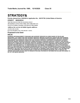 STRATEGY& Priority Claimed from 19/02/2014; Application No