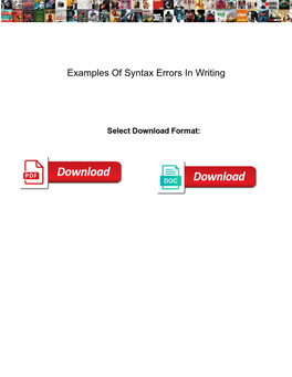 Examples of Syntax Errors in Writing