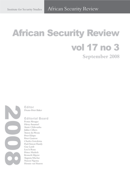 African Security Review, Vol 17 No 3