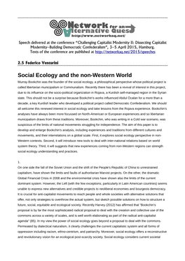 Social Ecology and the Non-Western World