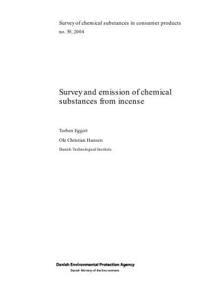 Survey and Emission of Chemical Substances from Incense